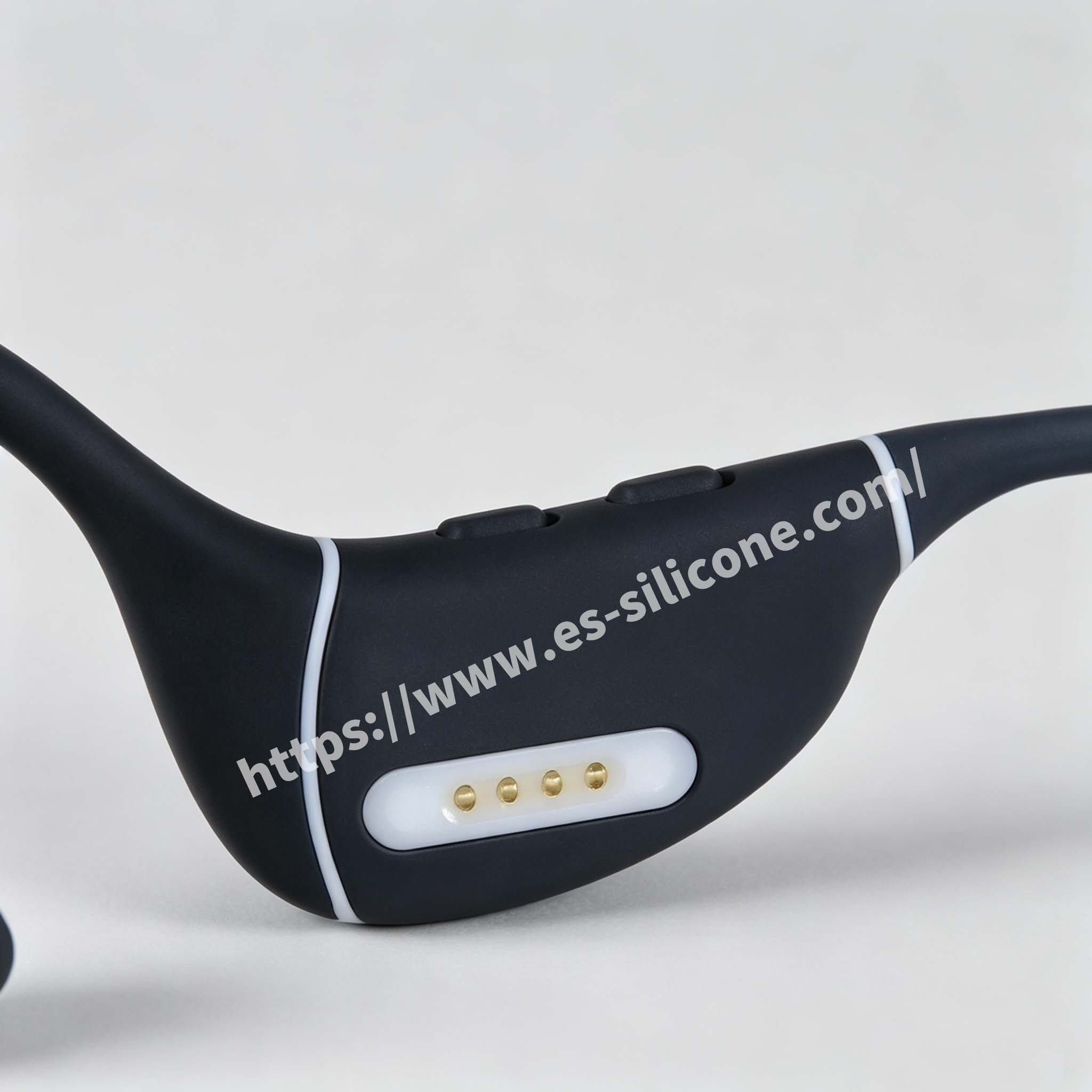 Liquid silicone-encased bone conduction headphones