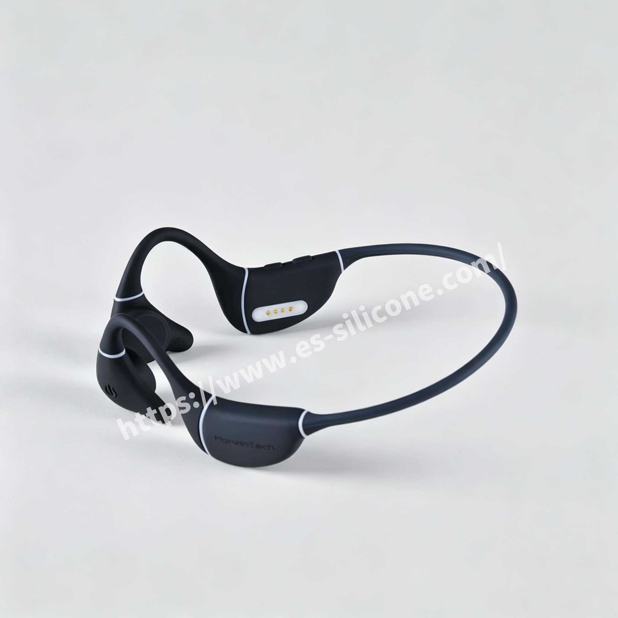 Liquid silicone-encased bone conduction headphones