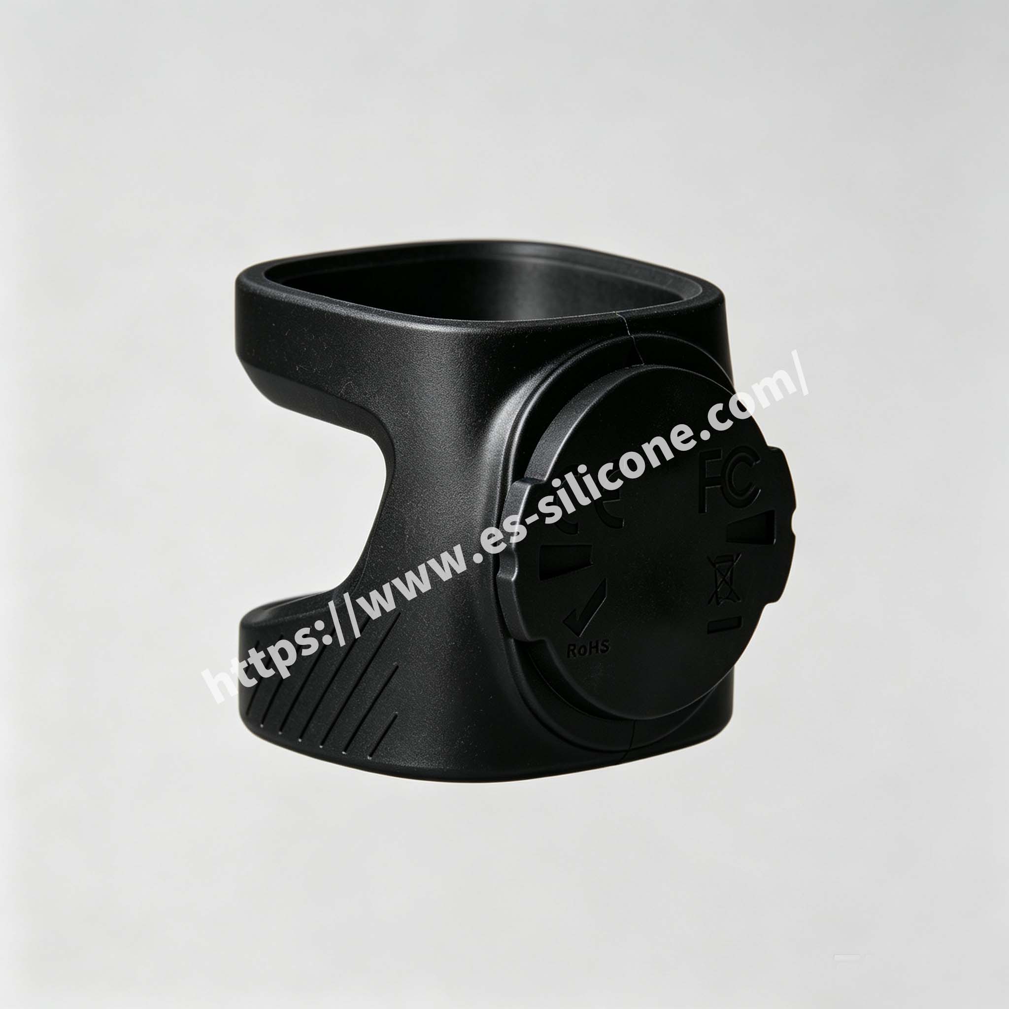 Bicycle light handle with plastic coated in silicone