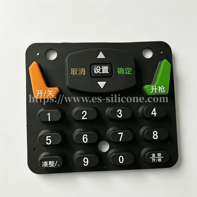 Custom 3-Color Silicone Keypad for Payment Terminals