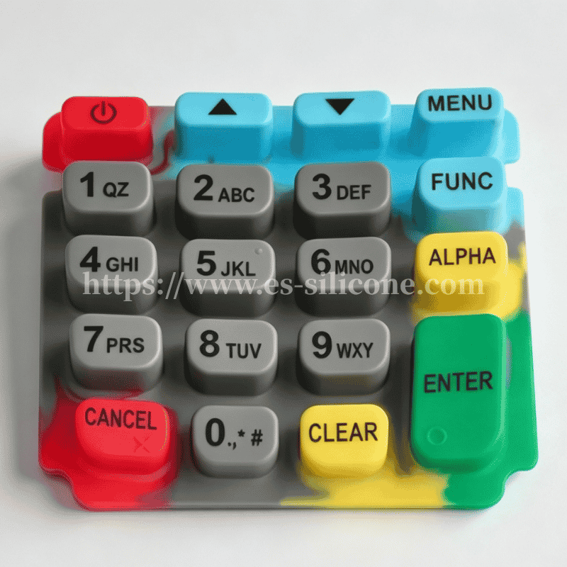 Silk-Screened Multicolor POS Keypad with Durable Finish
