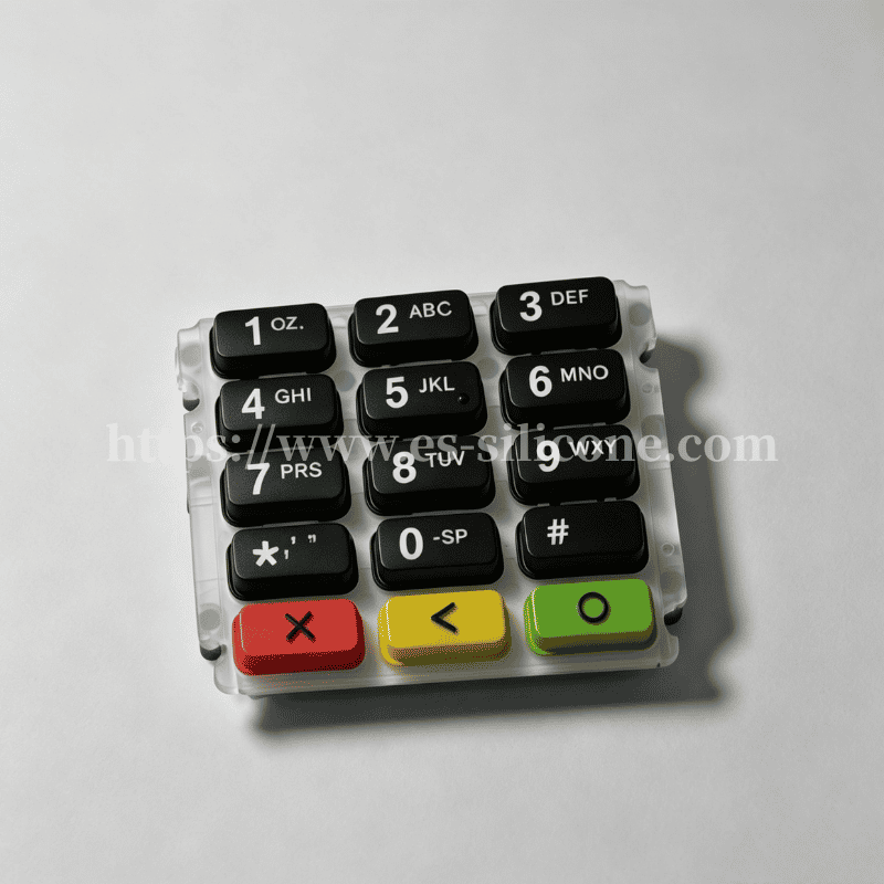 POS Terminal IMD Silicone Keypad with In-Mold Decoration
