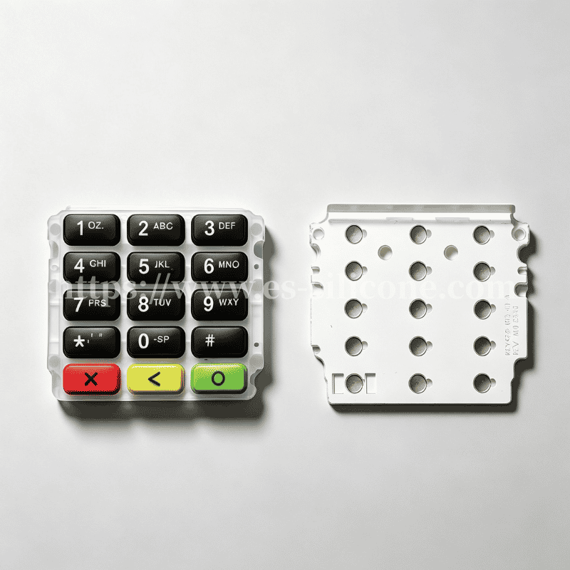 POS Terminal IMD Silicone Keypad with In-Mold Decoration