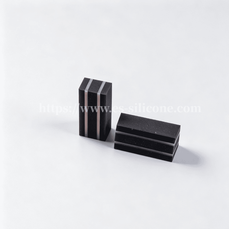 Three-layer structured conductive silicone zebra strip