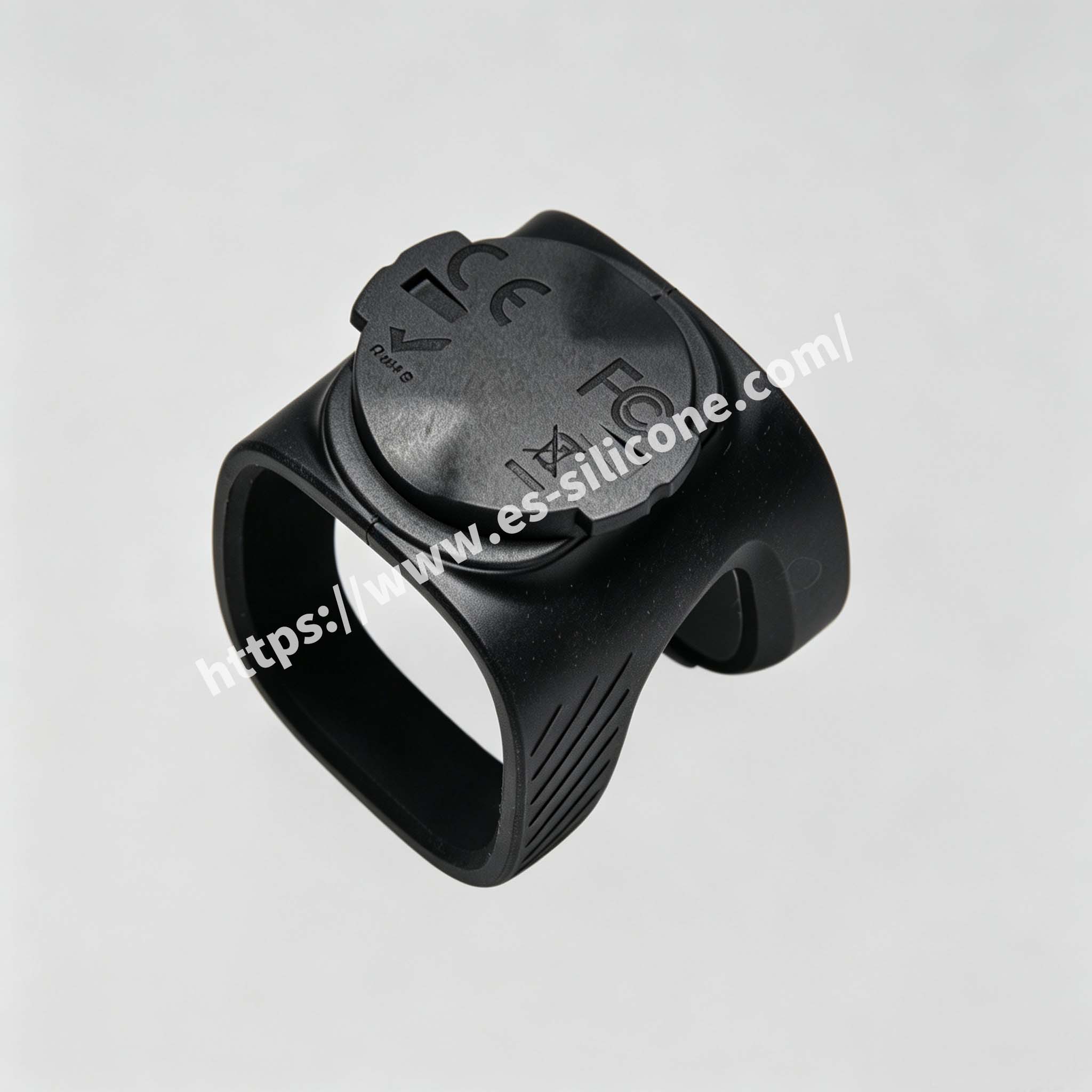 Bicycle light handle with plastic coated in silicone