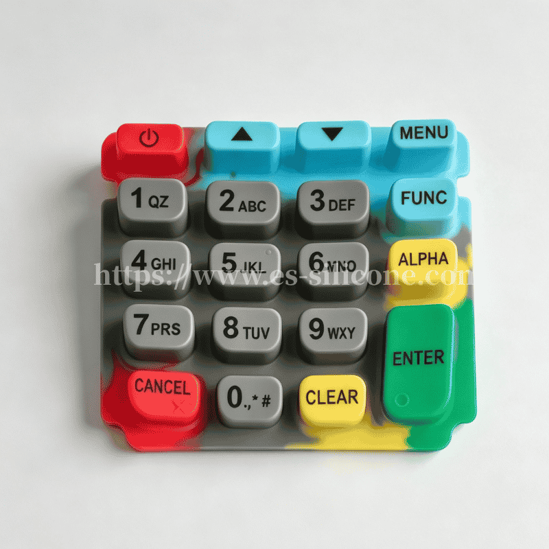 Silk-Screened Multicolor POS Keypad with Durable Finish