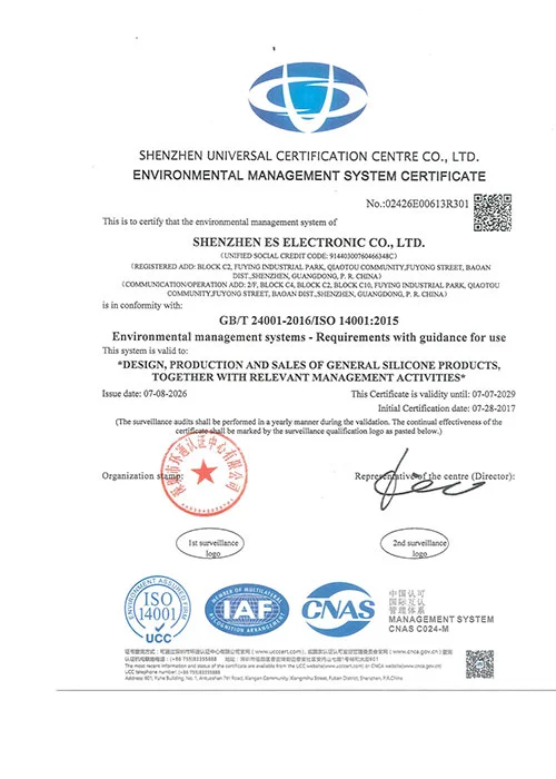 ISO 14001:2015 Quality Management System Certificate