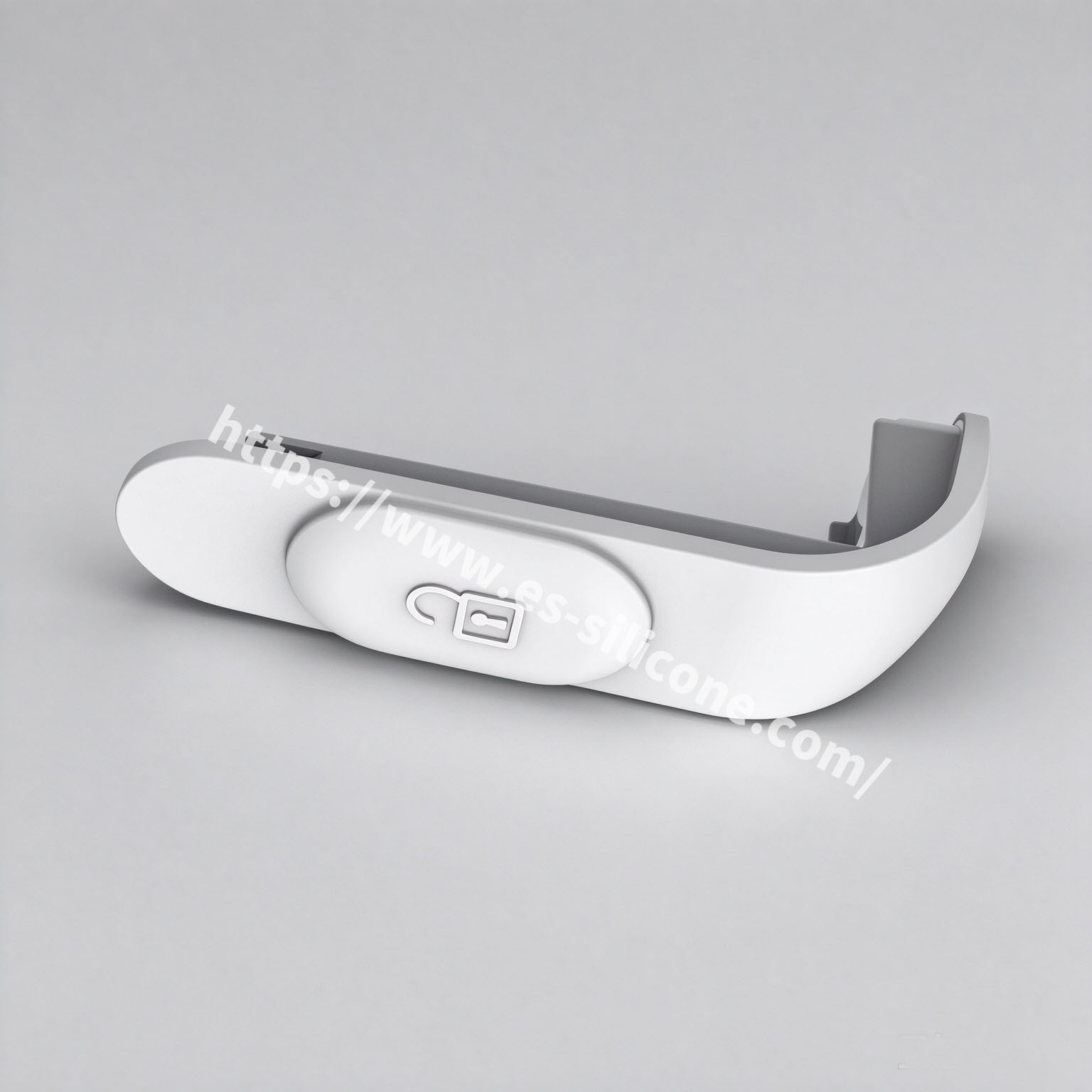 Medical-grade liquid silicone overmolded onto metal side buttons