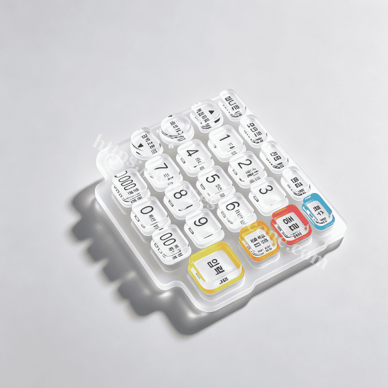 P+R Crystal Silicone Keypad with Korean Legends for Password Input Terminals