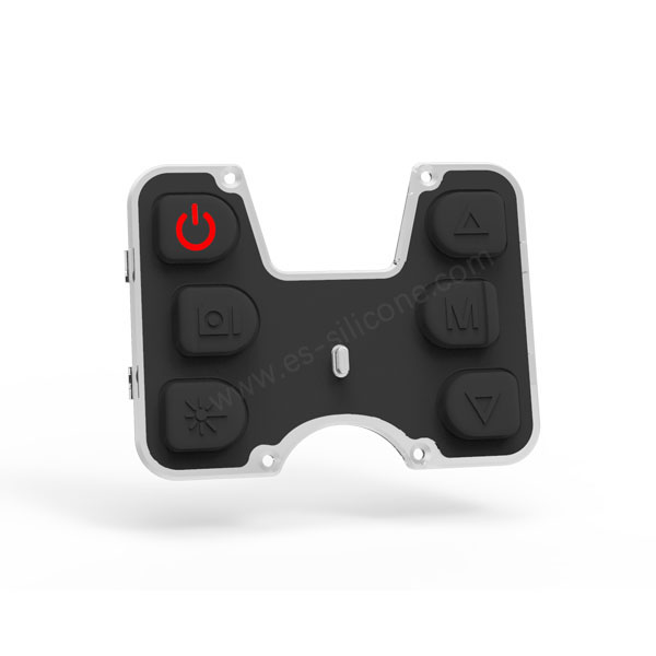 Silicone overmolded waterproof buttons